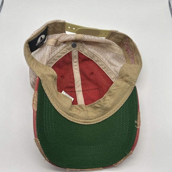 Judith March Bestie Patch Trucker Cap Hat Red Distressed Rainbow Snapback One Sz - Picture 8 of 8